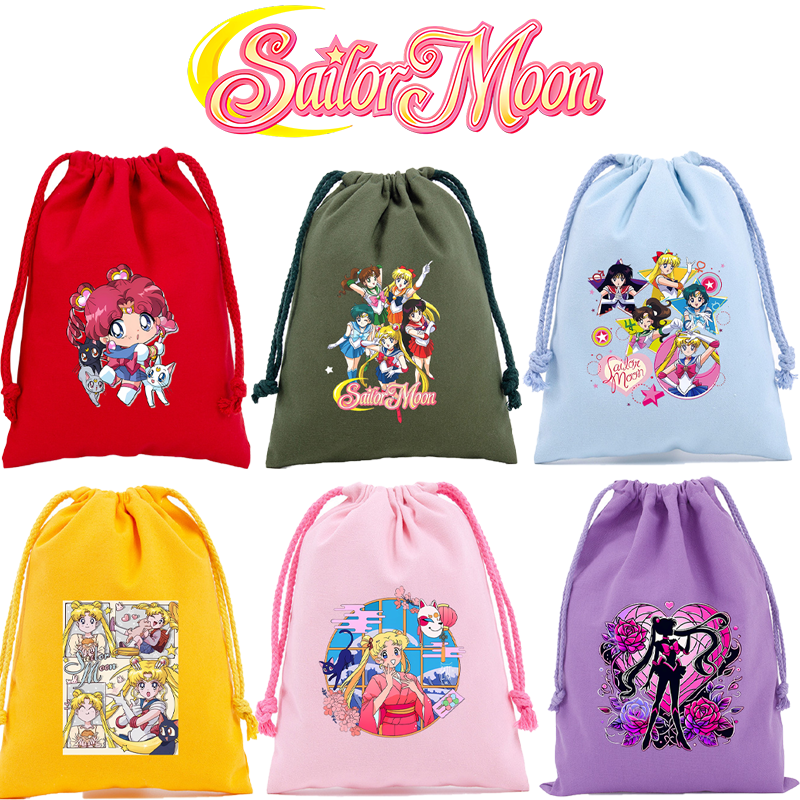 Anime Tote Bag - Sailor Moon Small Drawstring Pockets Cartoon