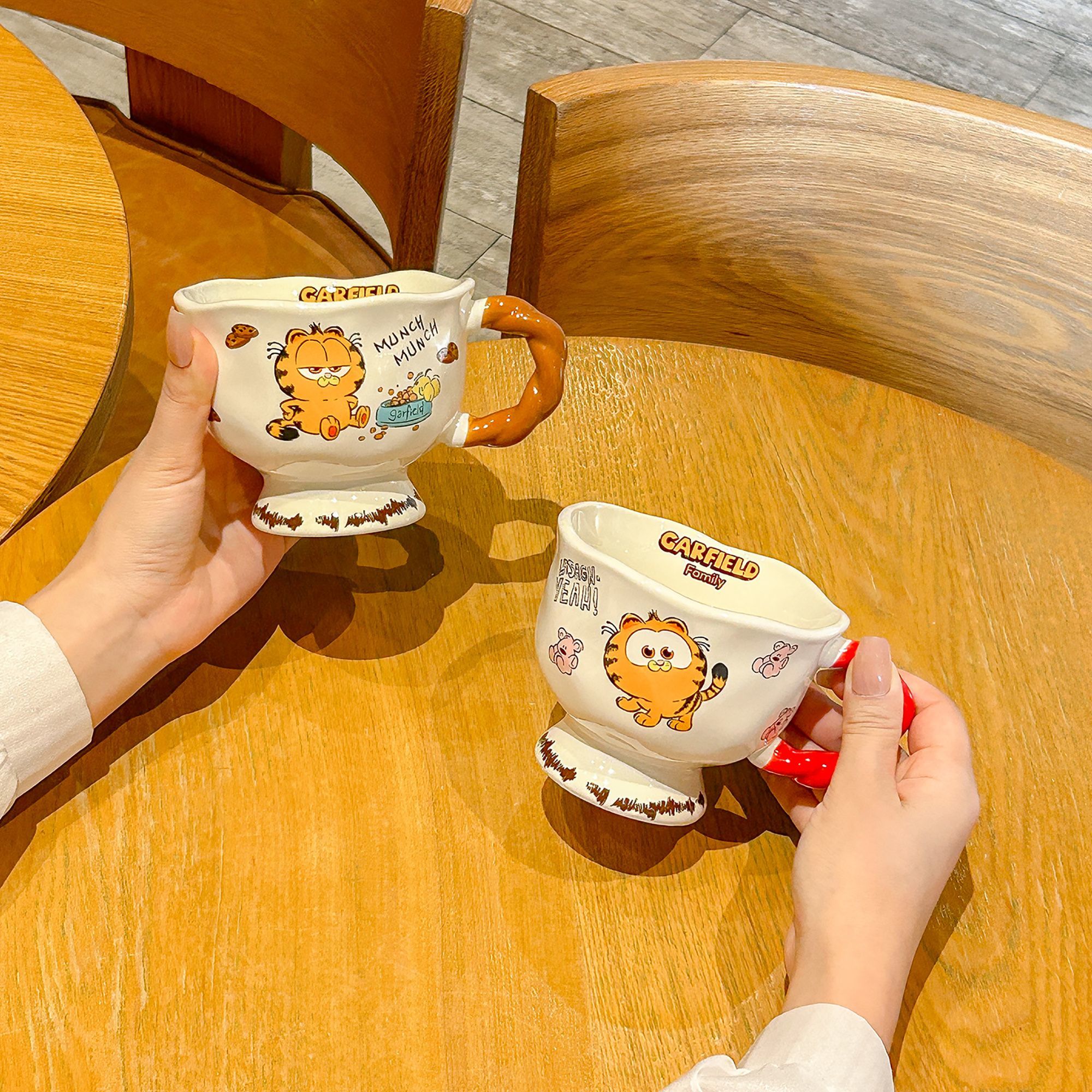 Garfield cartoon cute ceramic  - مراجعة Anime Merchandise Mugs وسعره