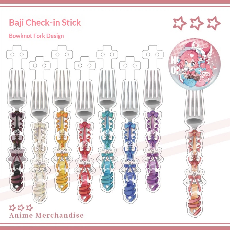 Anime Acrylic Bowknot Fork Sha - مراجعة Anime Merchandise China وسعره