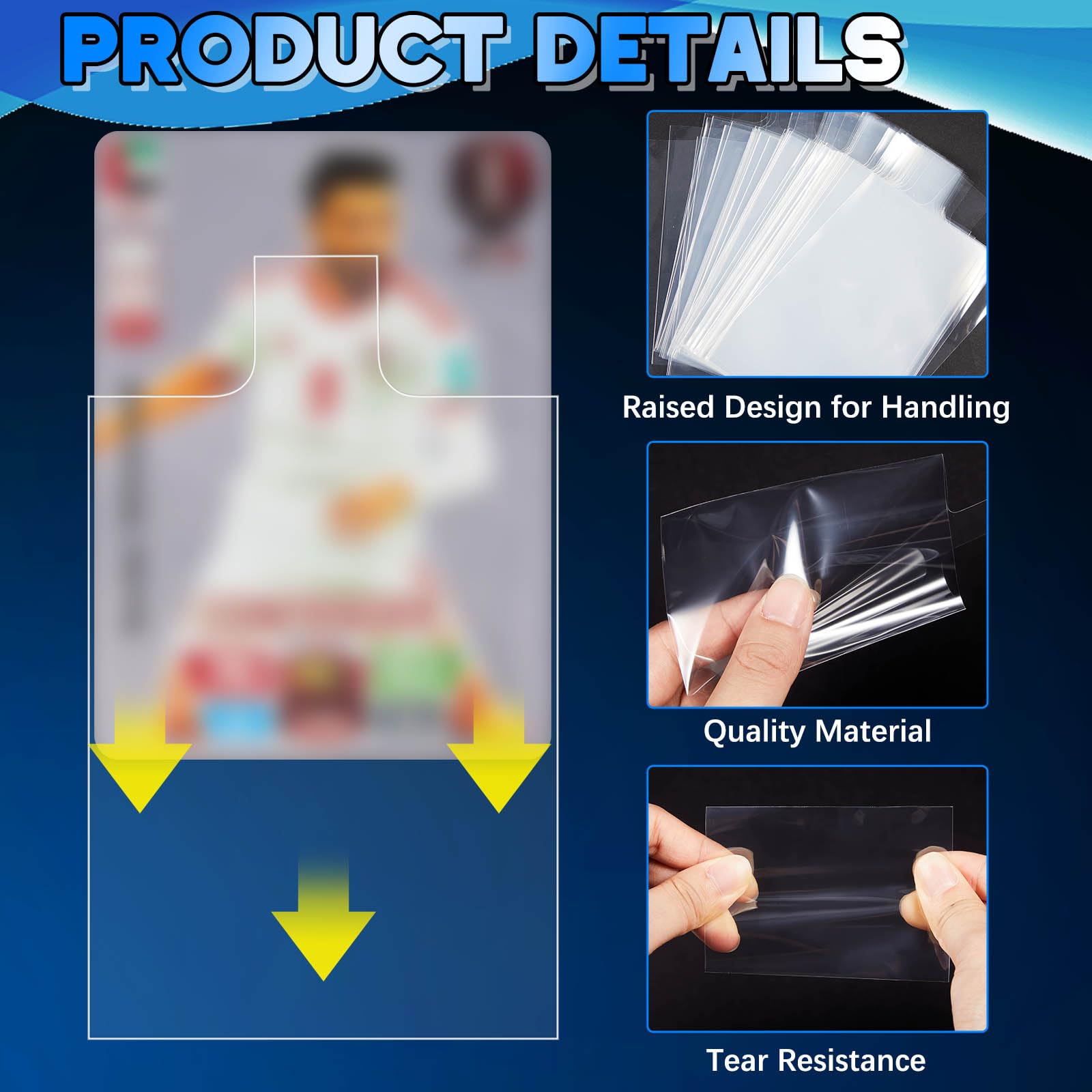 100-1000pcs 65*90mm Raised Typ - مراجعة Collector Card Sleeve وسعره