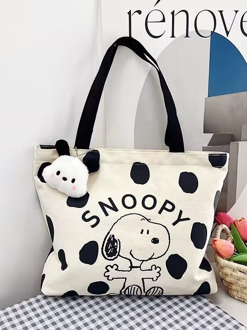 Cartoon Snoopy Canvas Shoulder - مراجعة Anime Tote Bag وسعره