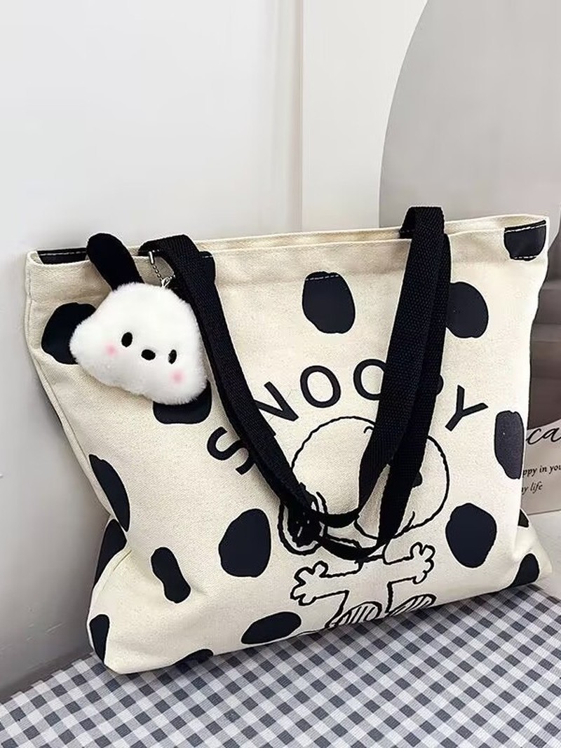 Cartoon Snoopy Canvas Shoulder - مراجعة Anime Tote Bag وسعره