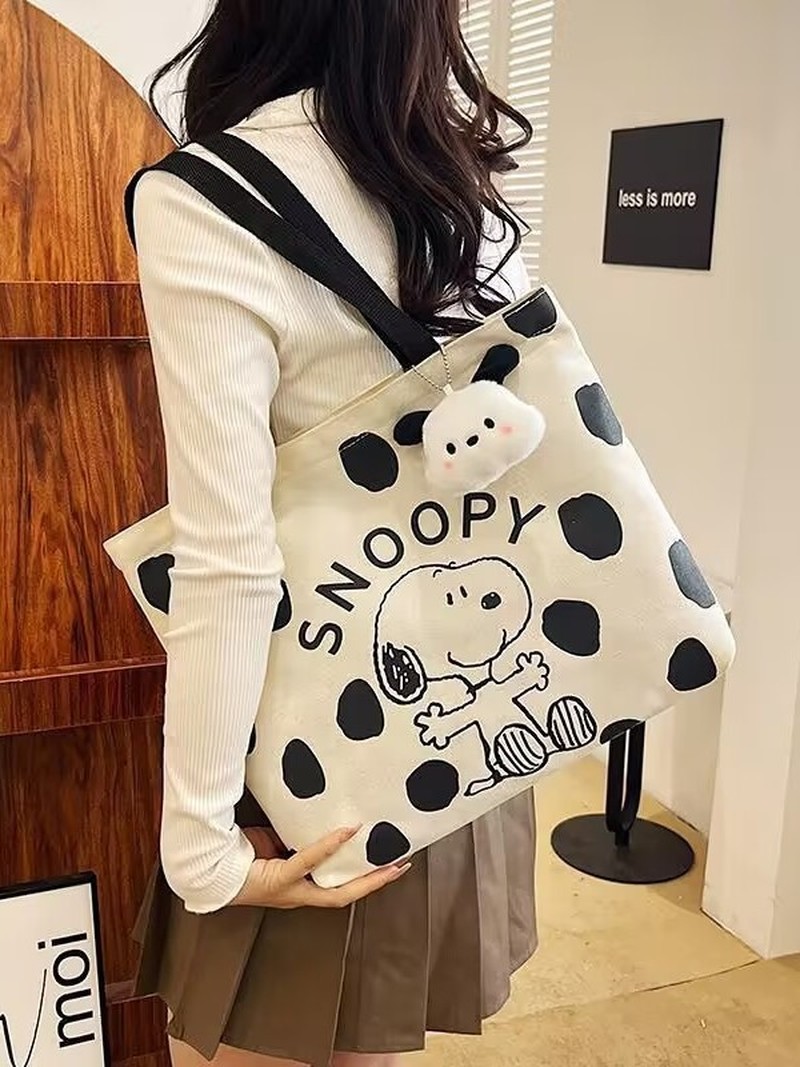 Cartoon Snoopy Canvas Shoulder - مراجعة Anime Tote Bag وسعره