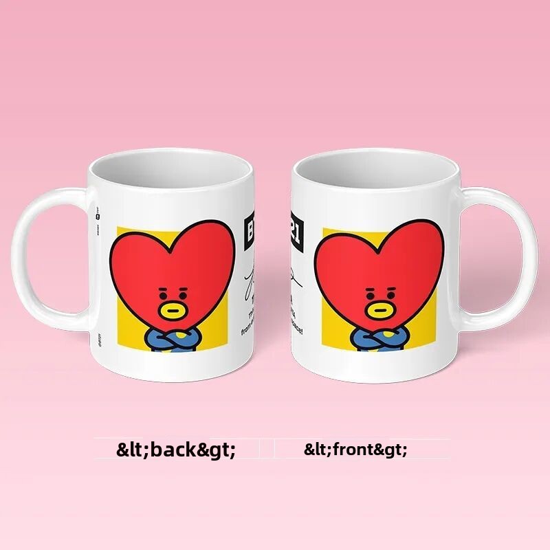 BT21 cartoon cute ceramic mug  - مراجعة Anime Merchandise Mugs وسعره