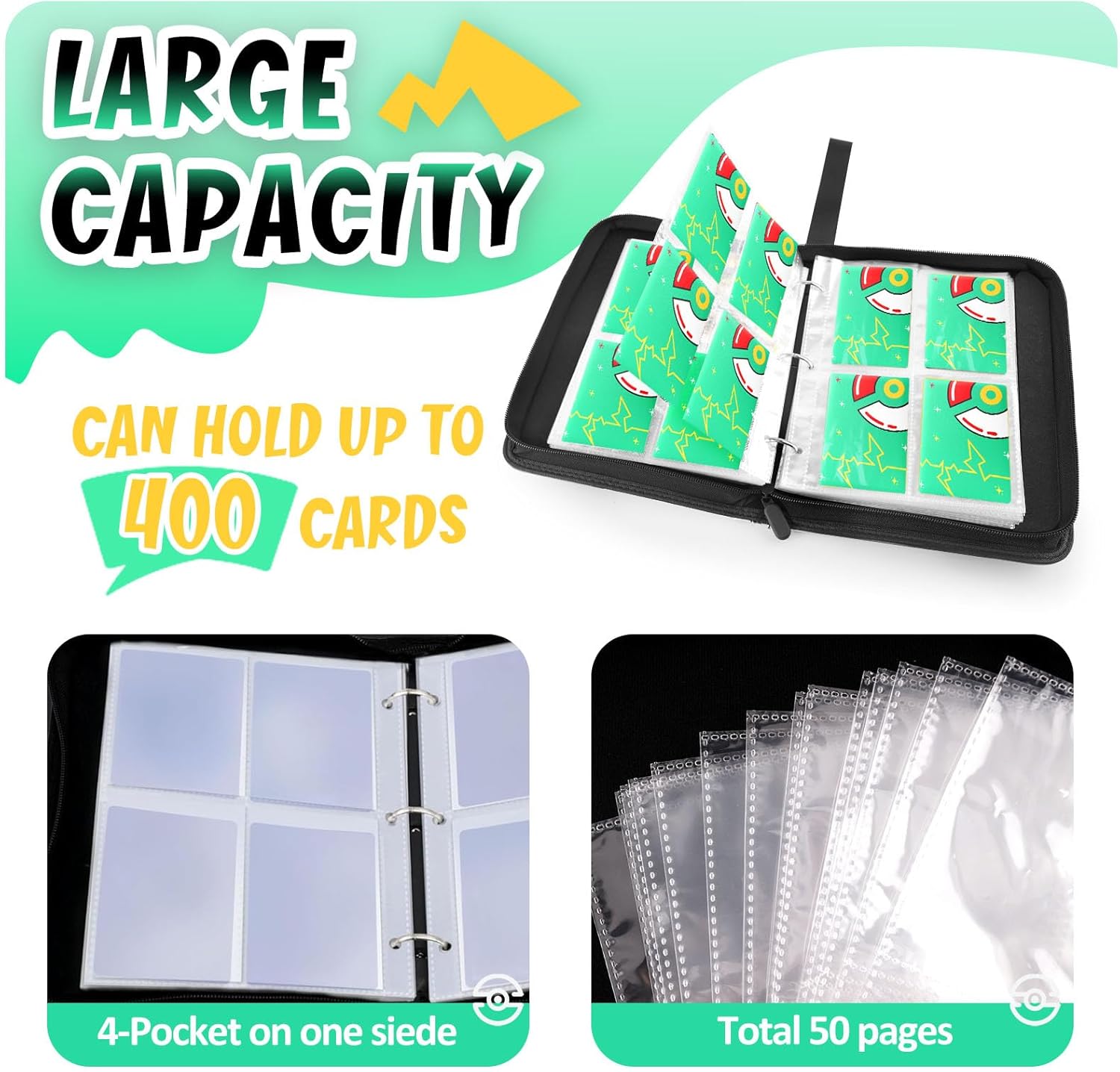 400 Pockets Card Binder with 5 - مراجعة Collector Card Sleeve وسعره