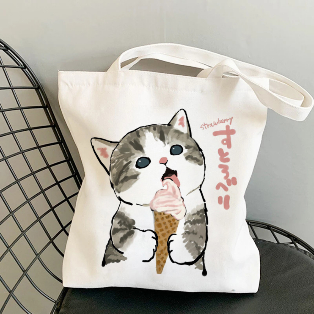 Kawai Cats and Food Creativity - مراجعة Anime Tote Bag وسعره